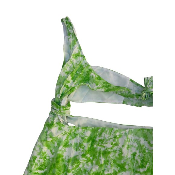 For The Love Of Lemons  Green Devon Cut Out One Shoulder Mini Dress Size S - Picture 16 of 16